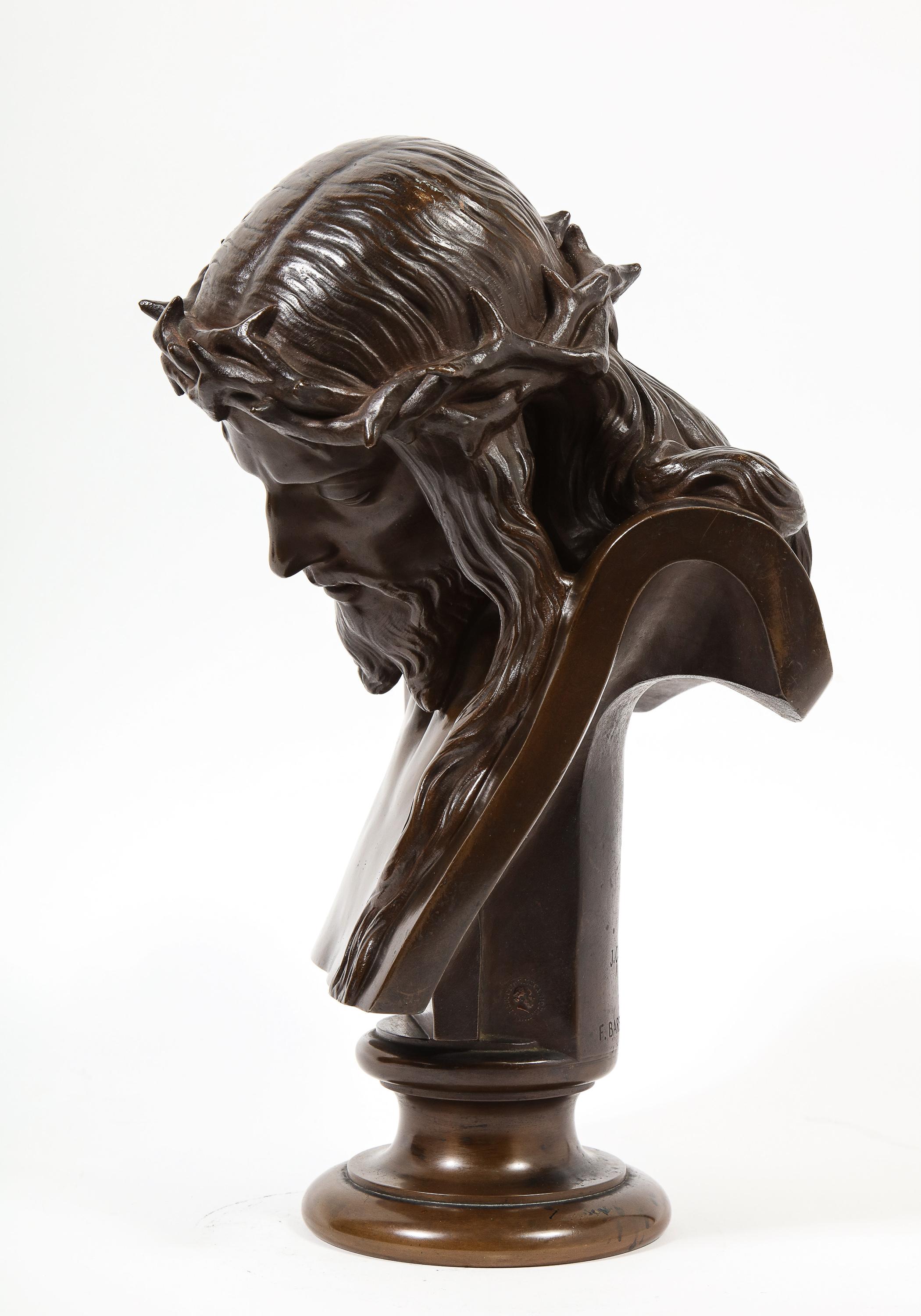 Jean-Baptiste Auguste Clesinger, French Bronze Bust of Jesus Christ, Barbedienne 8