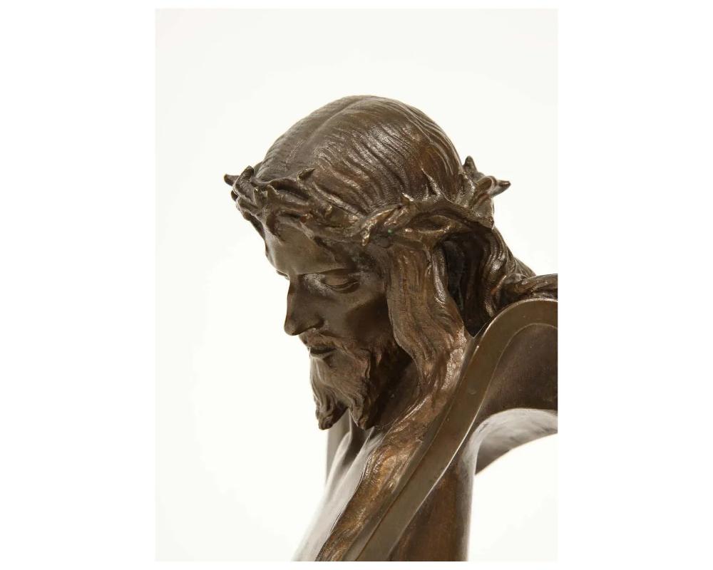 Jean-Baptiste Auguste Clesinger, French Bronze Bust of Jesus Christ, Barbedienne For Sale 8