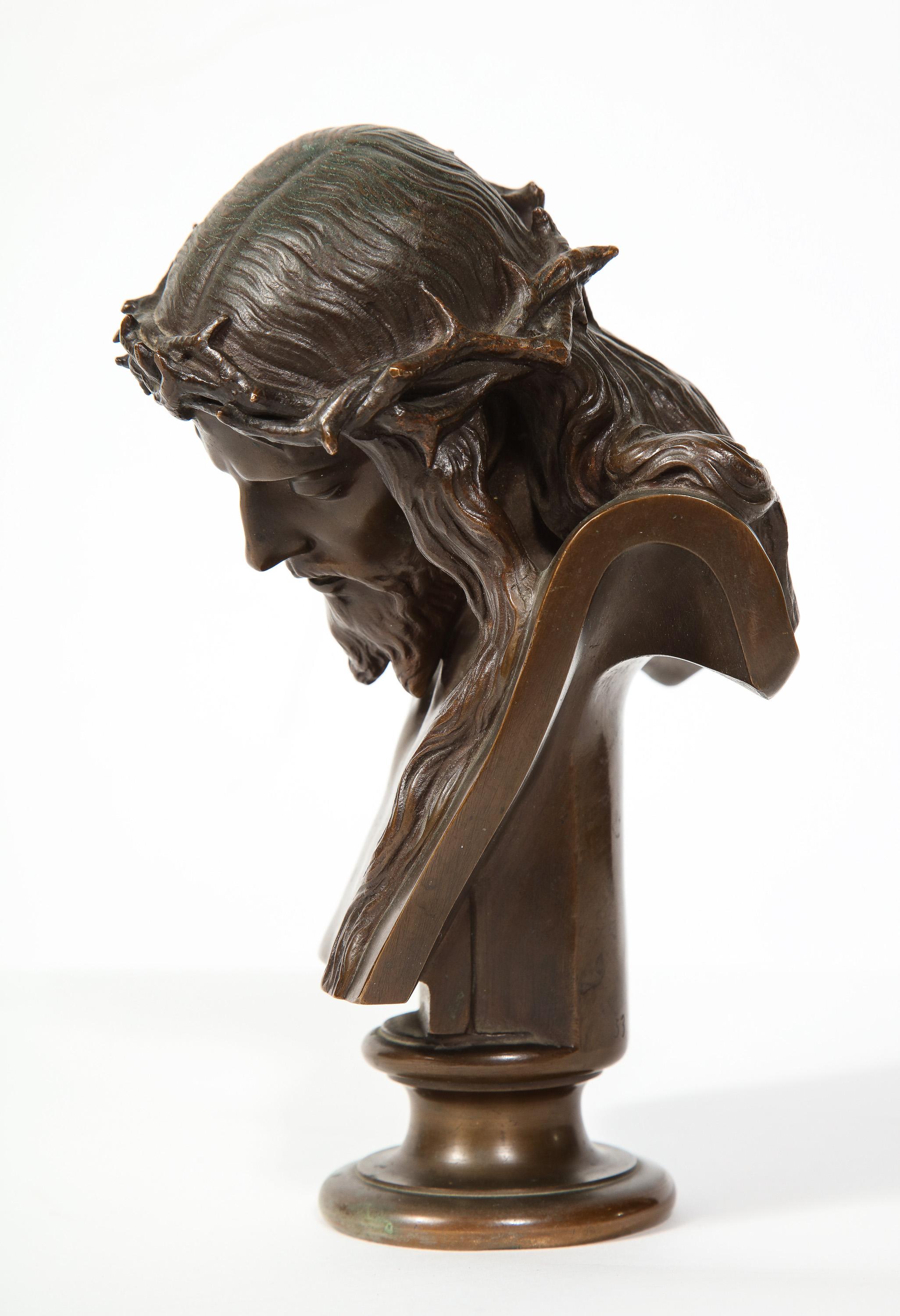 Jean-Baptiste Auguste Clesinger, French Bronze Bust of Jesus Christ, Barbedienne 9