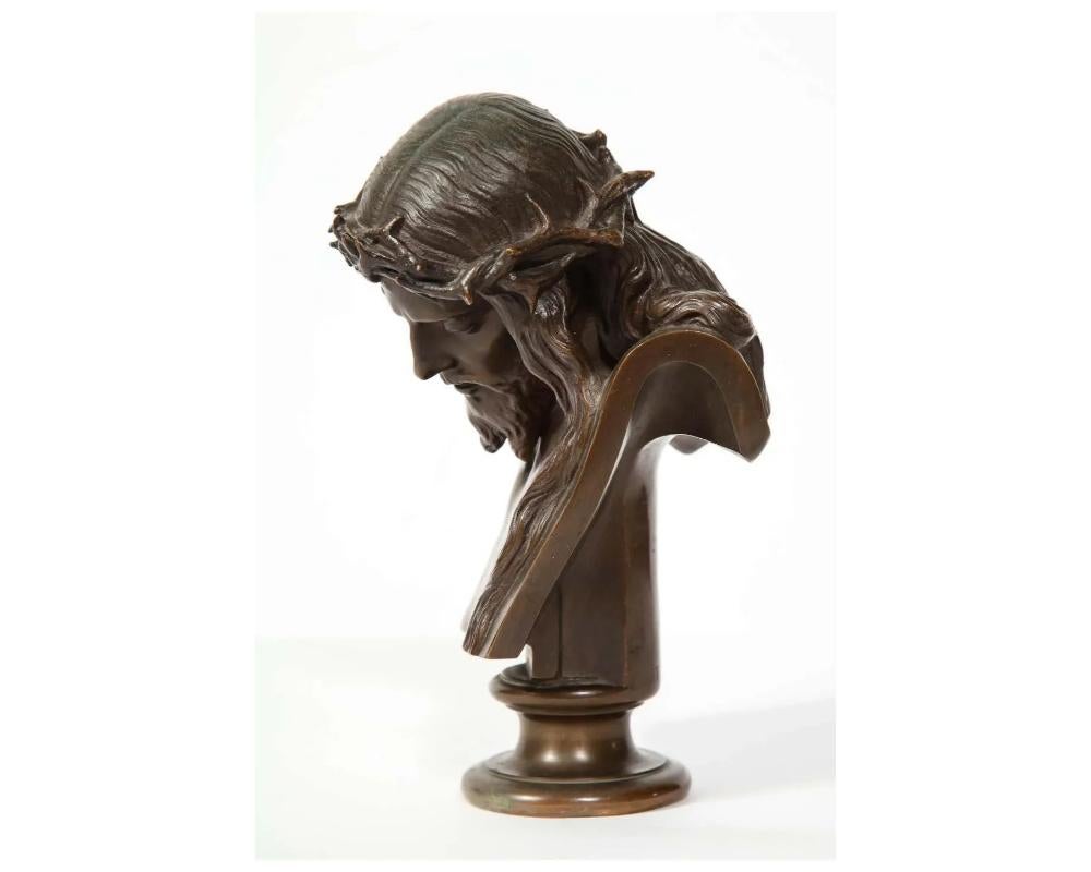 Jean-Baptiste Auguste Clesinger, French Bronze Bust of Jesus Christ, Barbedienne For Sale 9