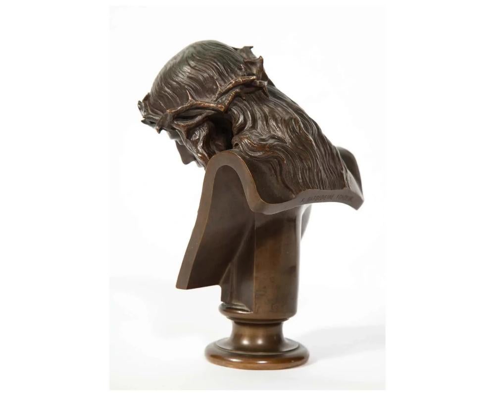 Jean-Baptiste Auguste Clesinger, French Bronze Bust of Jesus Christ, Barbedienne For Sale 10