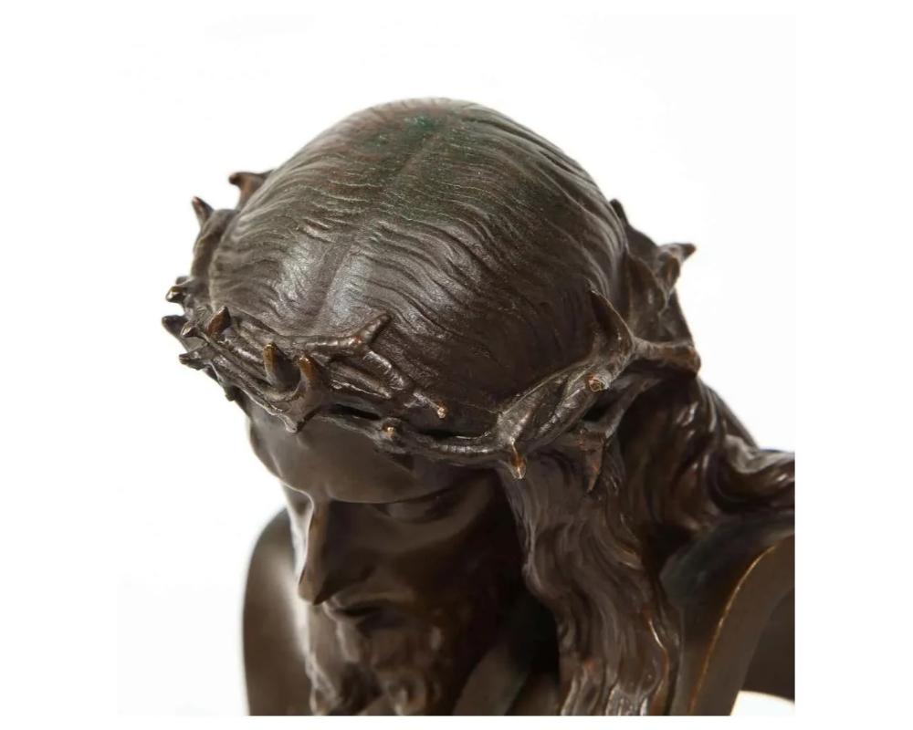 Jean-Baptiste Auguste Clesinger, French Bronze Bust of Jesus Christ, Barbedienne For Sale 11