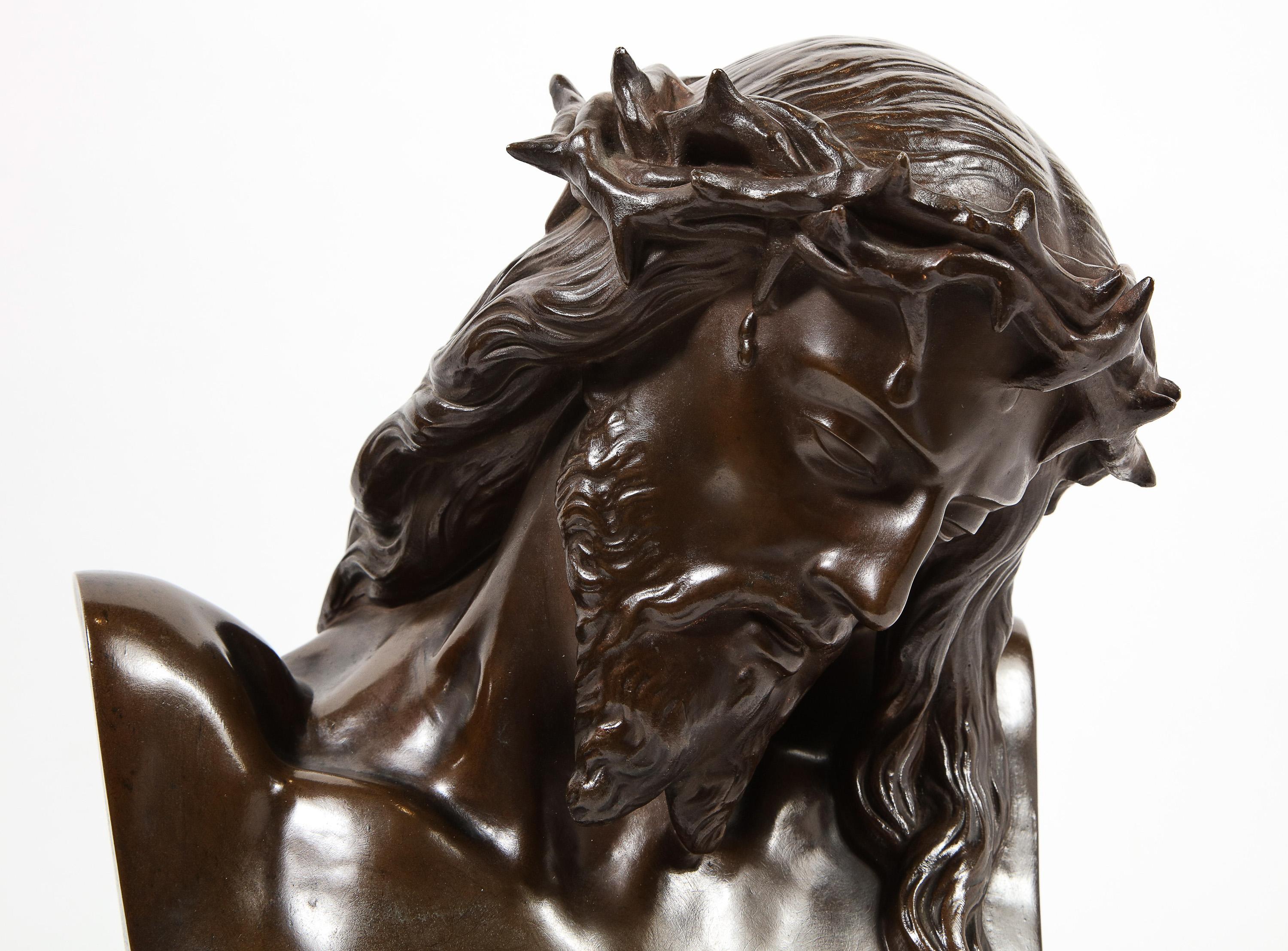 Jean-Baptiste Auguste Clesinger, French Bronze Bust of Jesus Christ, Barbedienne 12