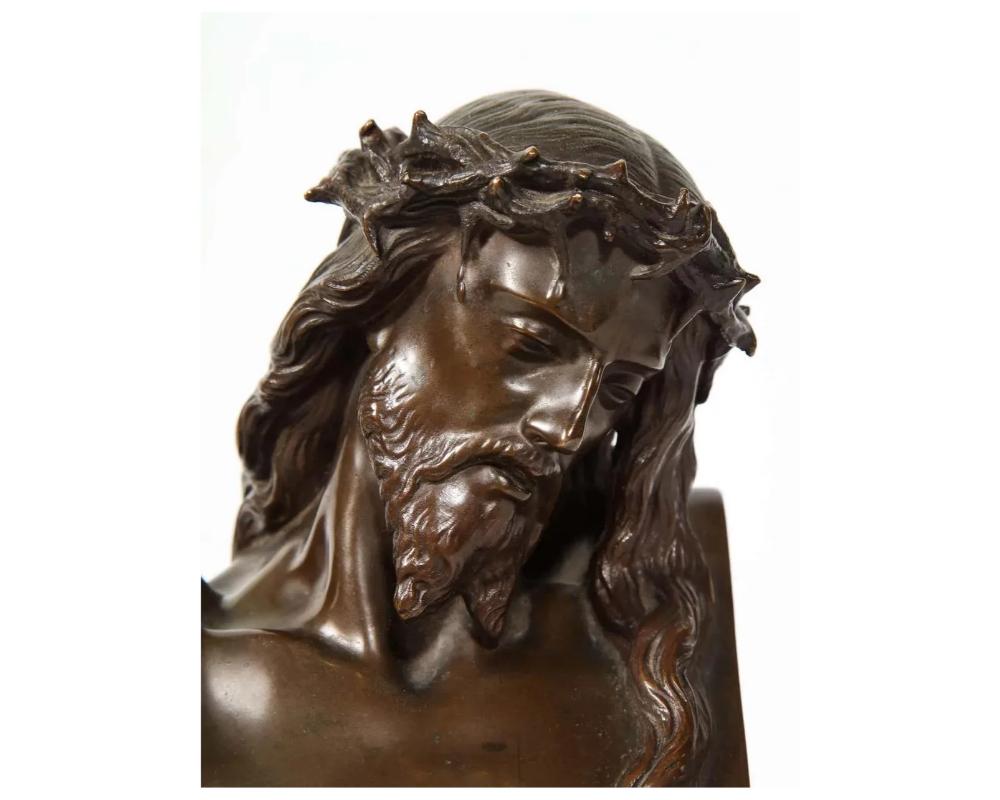 Jean-Baptiste Auguste Clesinger, French Bronze Bust of Jesus Christ, Barbedienne For Sale 12