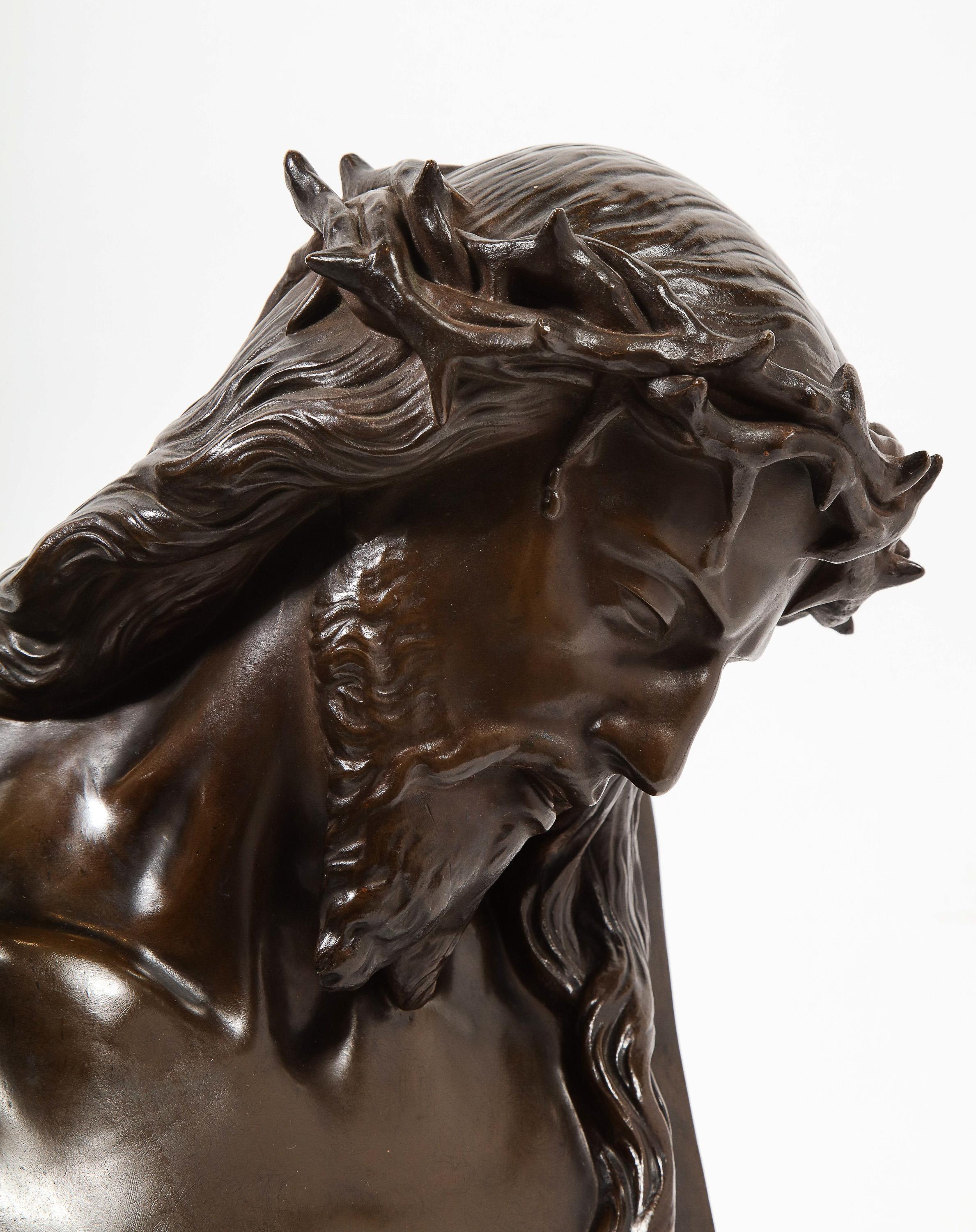 Jean-Baptiste Auguste Clesinger, French Bronze Bust of Jesus Christ, Barbedienne 13