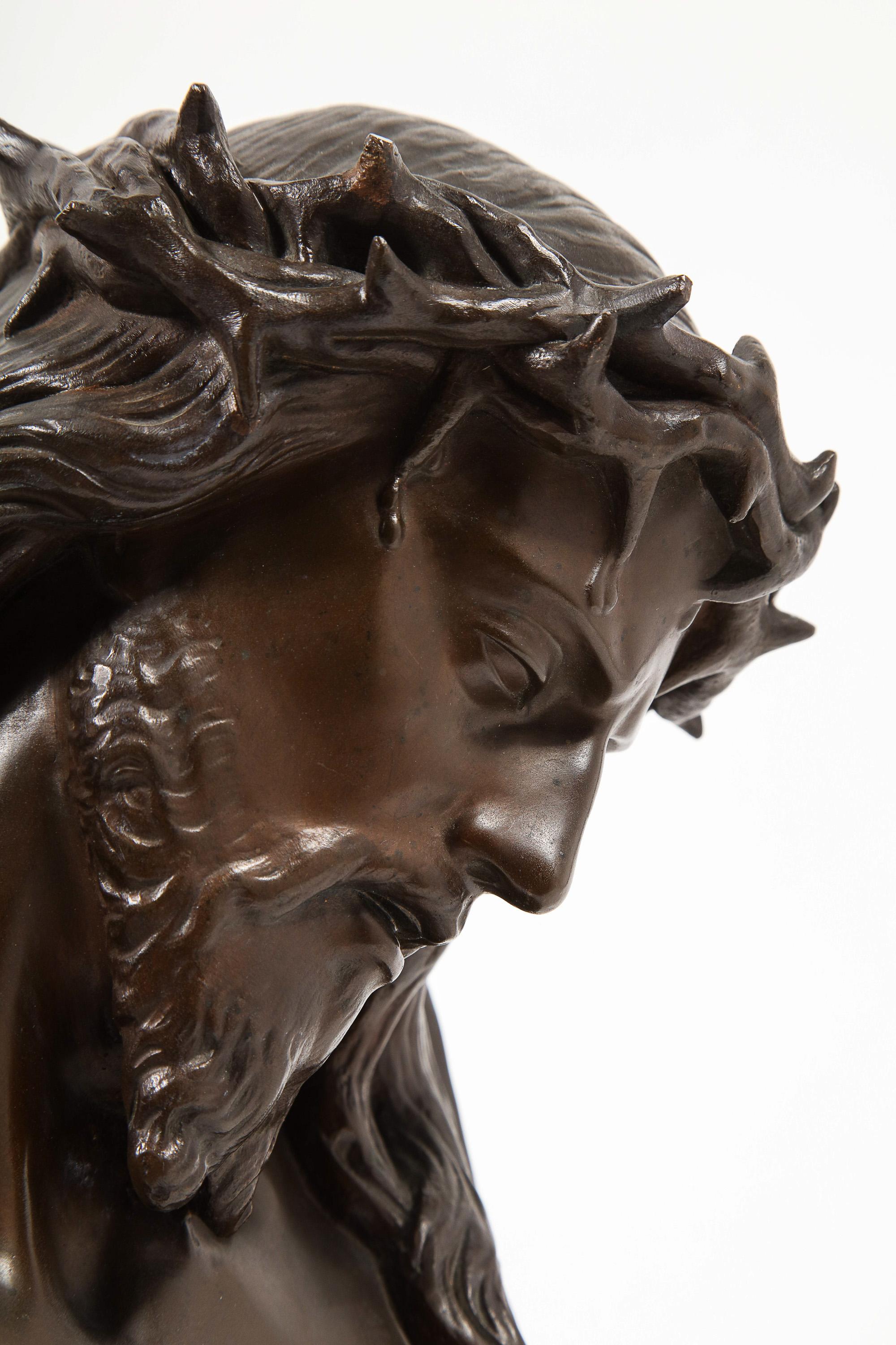 Jean-Baptiste Auguste Clesinger, French Bronze Bust of Jesus Christ, Barbedienne 12