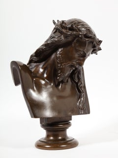 Jean-Baptiste Auguste Clesinger, French Bronze Bust of Jesus Christ, Barbedienne