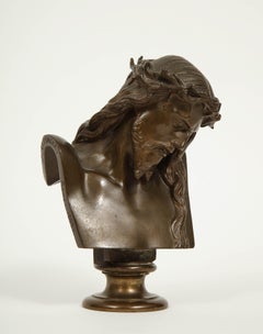 Jean-Baptiste Auguste Clesinger, French Bronze Bust of Jesus Christ, Barbedienne