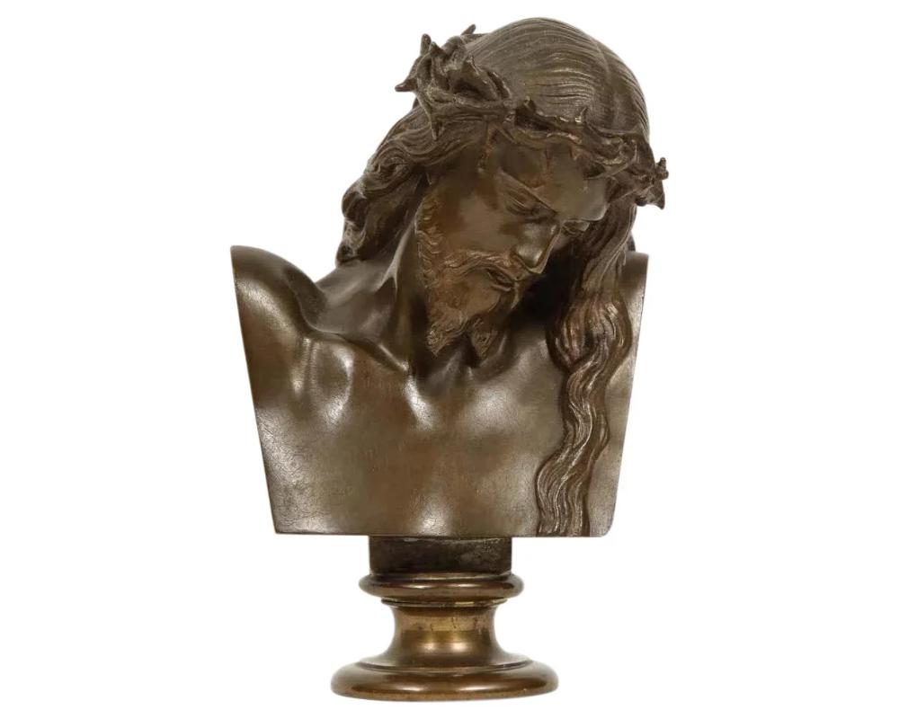Français Jean-Baptiste Auguste Clesinger, Buste français en bronze de Jésus-Christ, Barbedienne en vente