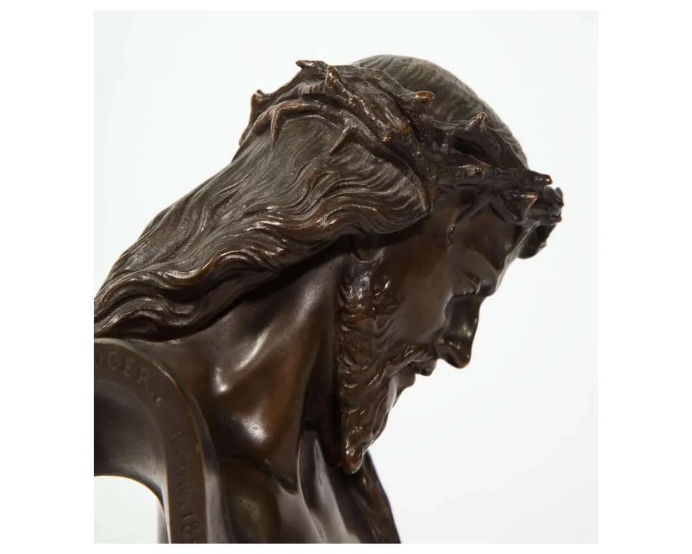 Jean-Baptiste Auguste Clesinger, French Bronze Bust of Jesus Christ, Barbedienne In Good Condition For Sale In New York, NY