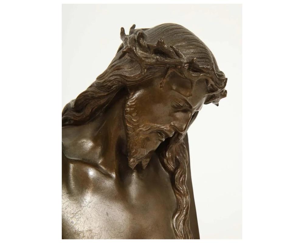 19th Century Jean-Baptiste Auguste Clesinger, French Bronze Bust of Jesus Christ, Barbedienne For Sale