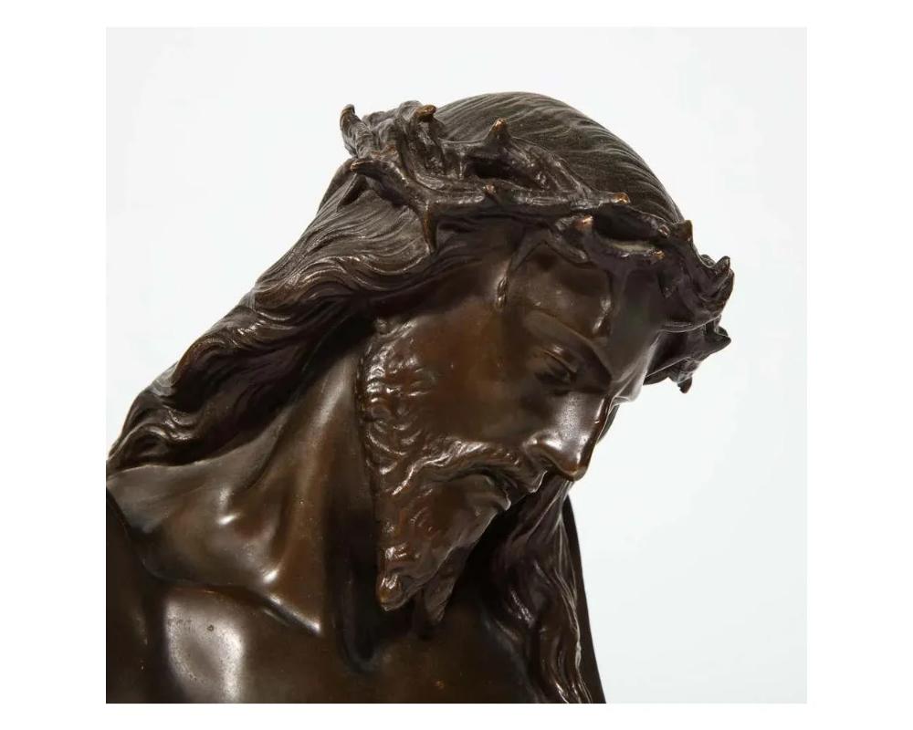 XIXe siècle Buste de Jésus-Christ en bronze français de Jean-Baptiste Auguste Clesinger, Barbedienne en vente