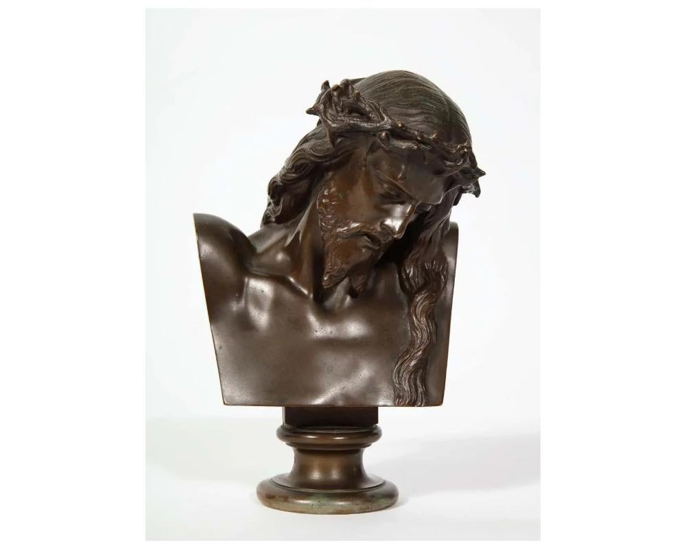 Bronze Buste de Jésus-Christ en bronze français de Jean-Baptiste Auguste Clesinger, Barbedienne en vente