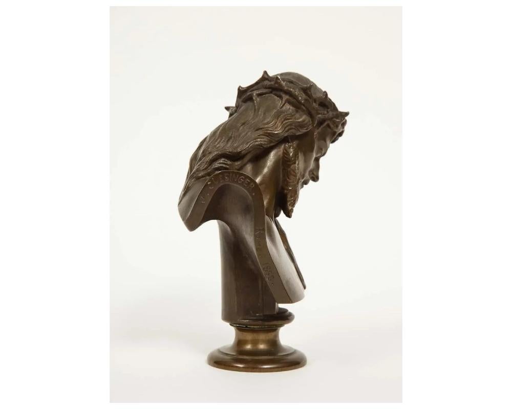 Jean-Baptiste Auguste Clesinger, French Bronze Bust of Jesus Christ, Barbedienne For Sale 3