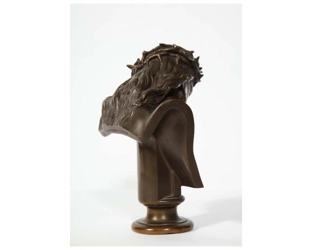 Jean-Baptiste Auguste Clesinger, French Bronze Bust of Jesus Christ, Barbedienne For Sale 5