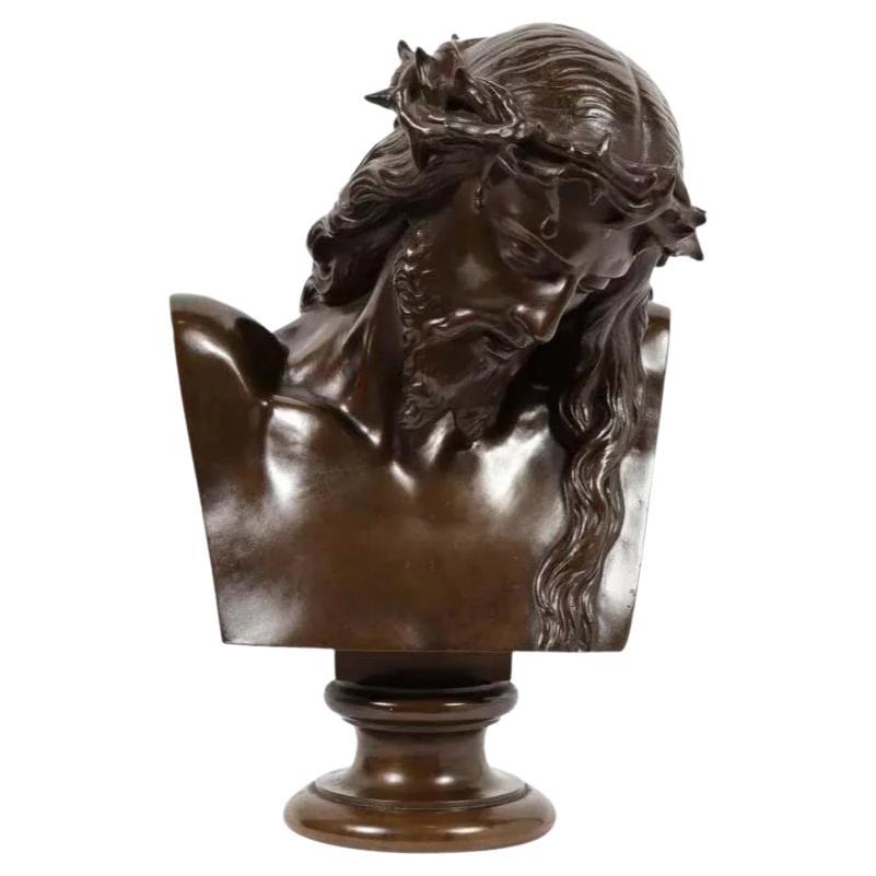 Jean-Baptiste Auguste Clesinger, Buste français en bronze de Jésus-Christ, Barbedienne en vente