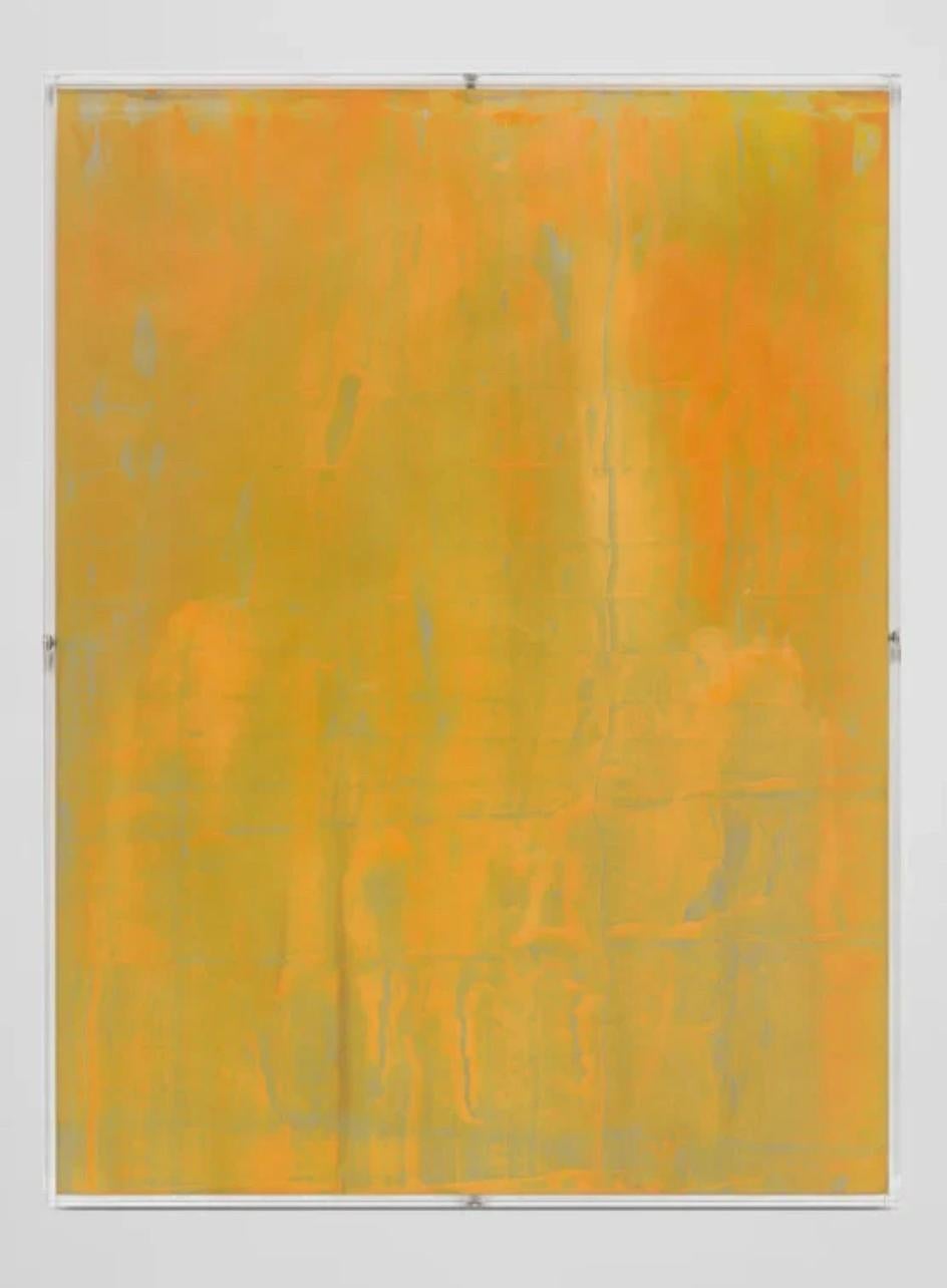Jean-Baptiste Bernadet Abstract Painting – Untitled (Grey Matters AR-16-002) Abstract Oil on paper, Framed, 2010+ Signed