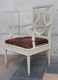 Jean Baptiste Boulard Pair of Carved Wood Neoclassical French Chairs
