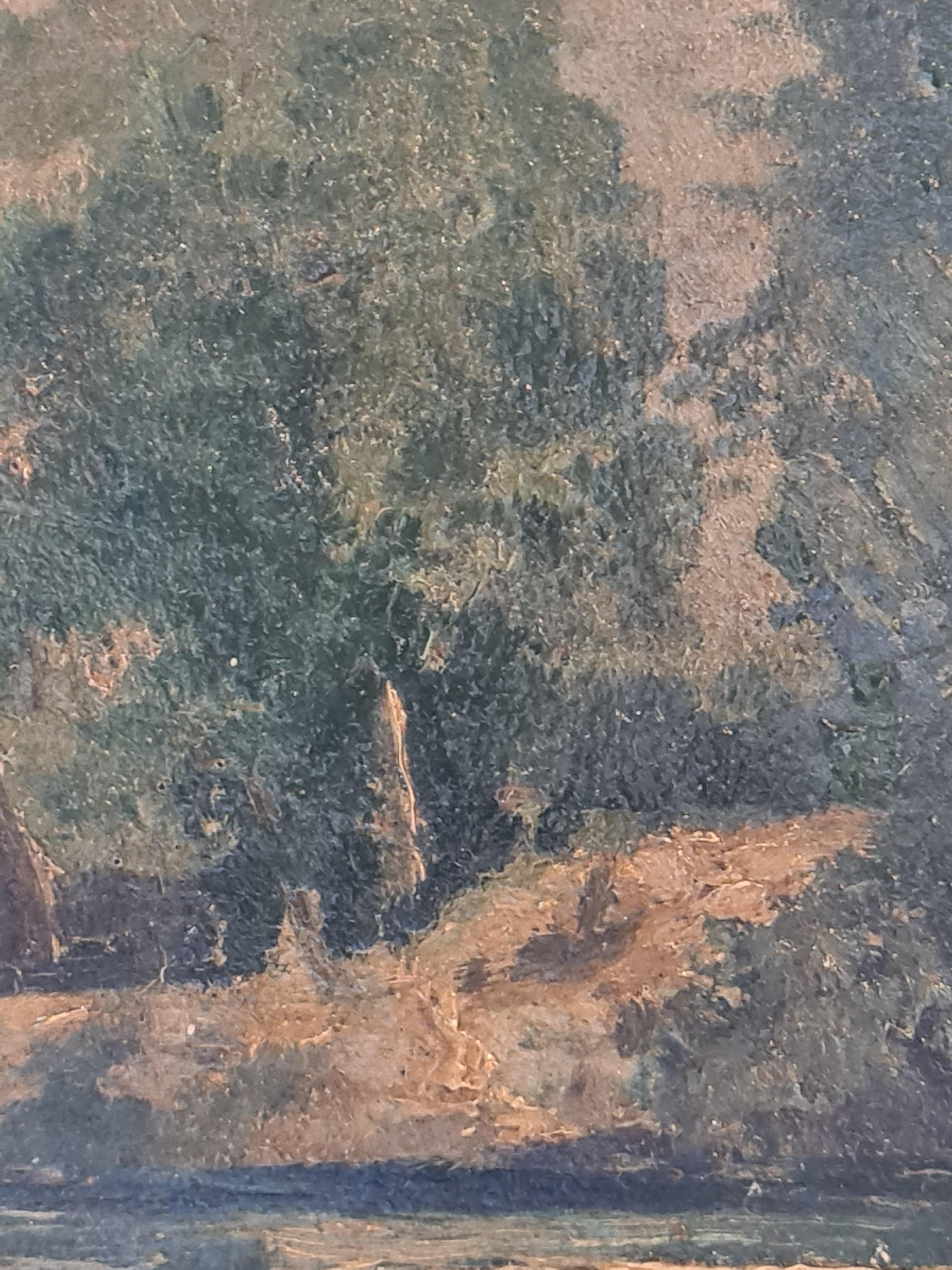 Impressionistische Flusslandschaft der Schule von Barbizon, Anhänger von Camille Corot (Impressionismus), Painting, von Jean-Baptiste-Camille Corot