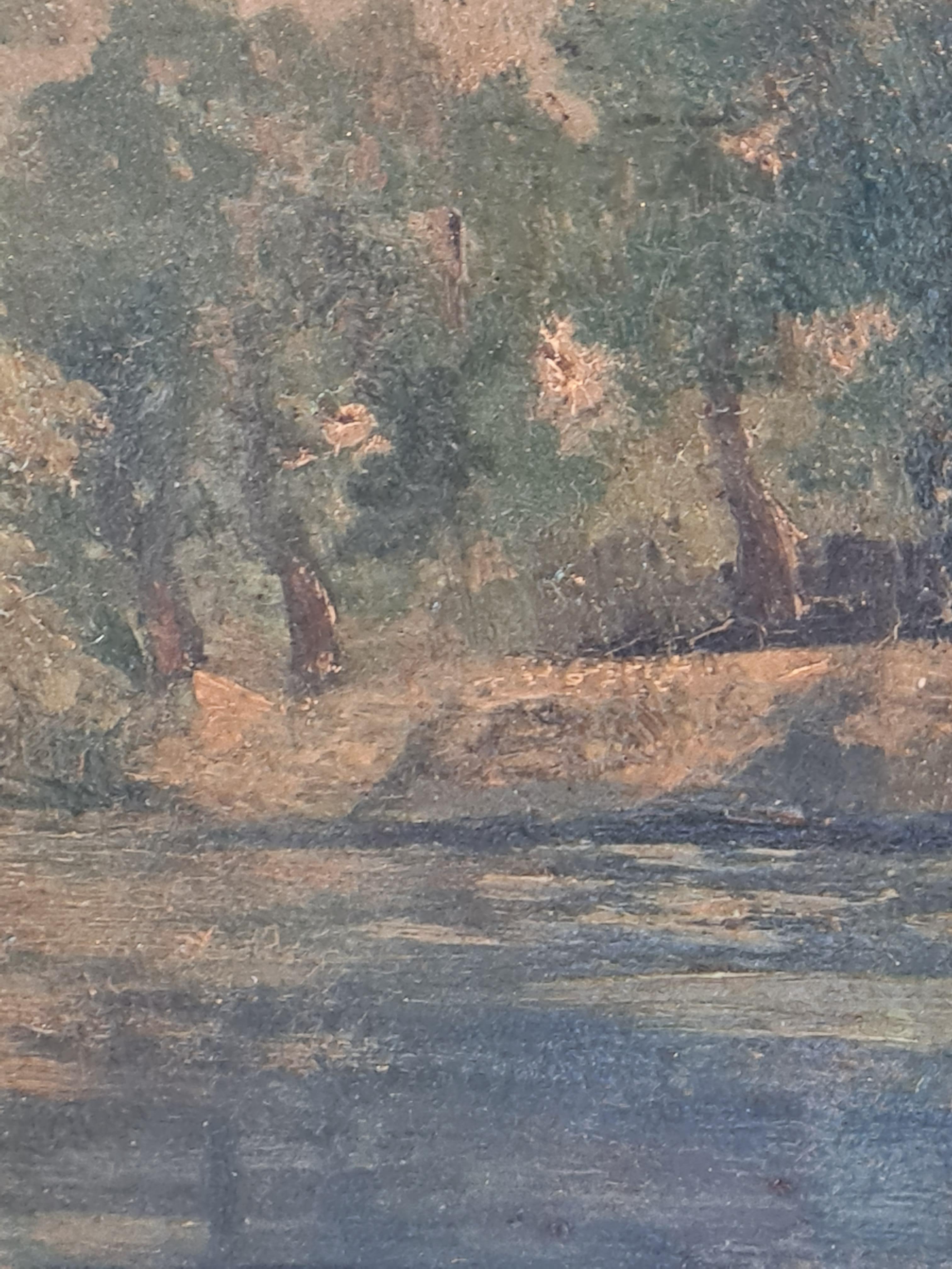 Impressionistische Flusslandschaft der Schule von Barbizon, Anhänger von Camille Corot im Angebot 2