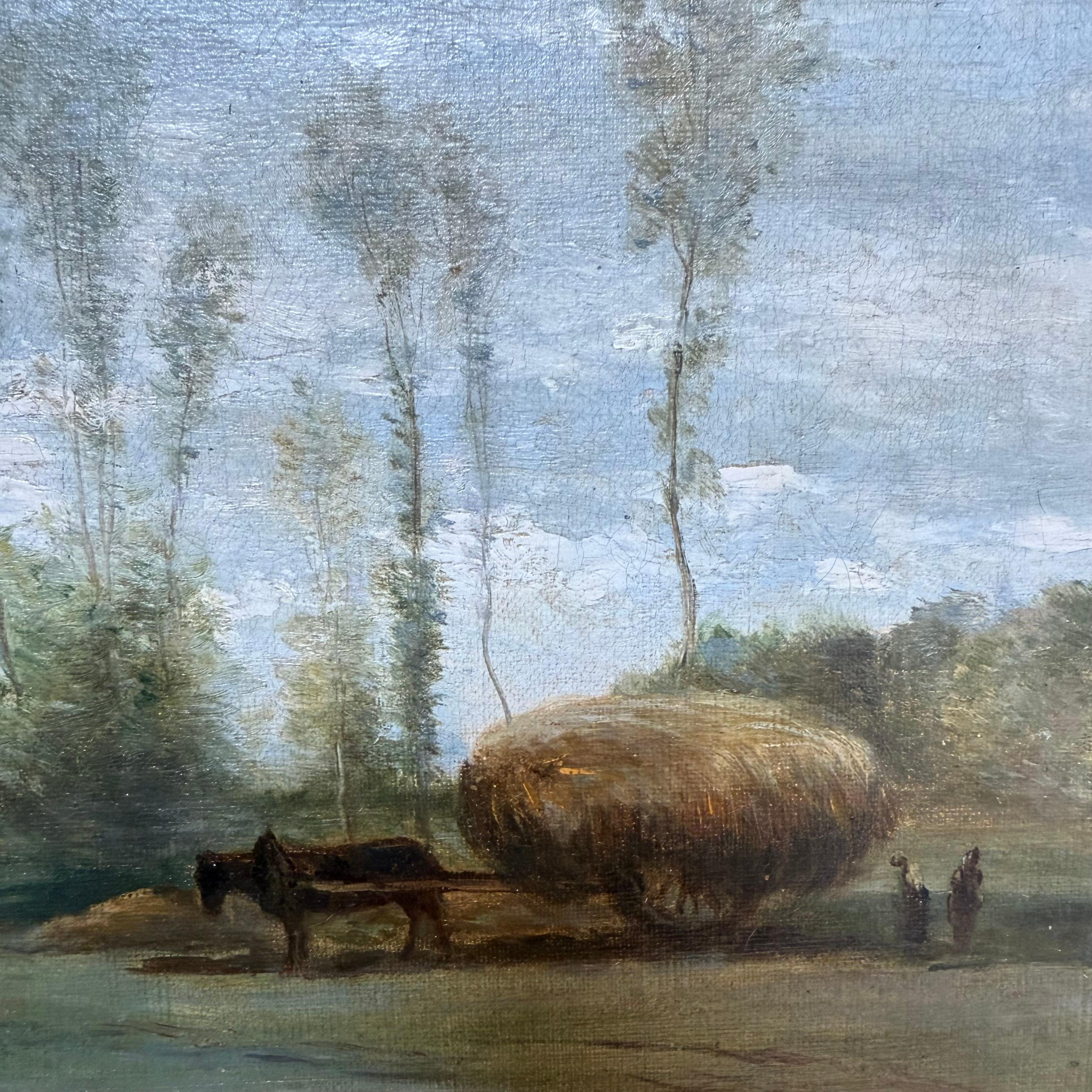 Jean-Baptiste-Camille Corot (Französisch, 1796-1875) - Landschaft mit Figuren und Katze im Angebot 13