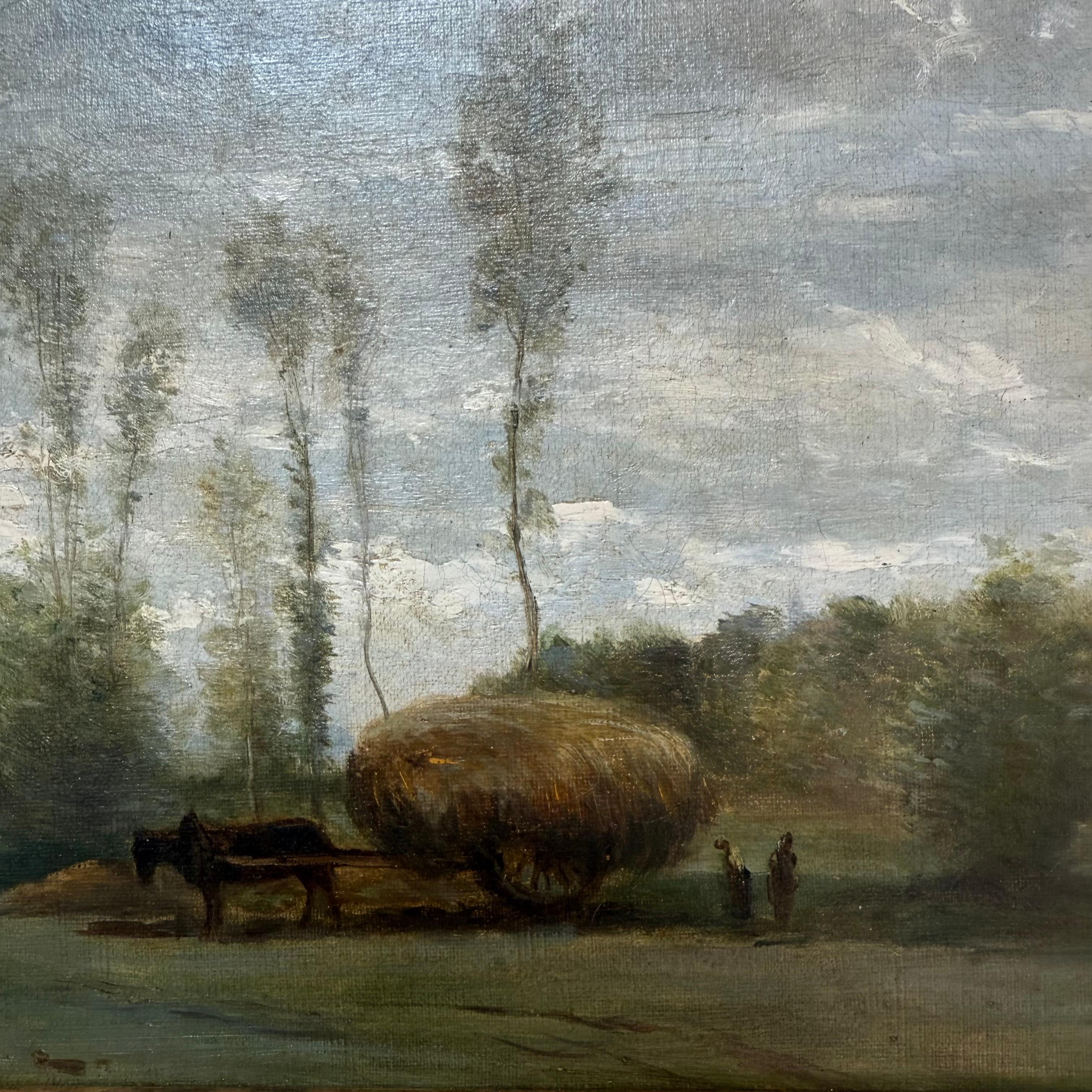 Jean-Baptiste-Camille Corot (Französisch, 1796-1875) - Landschaft mit Figuren und Katze im Angebot 14