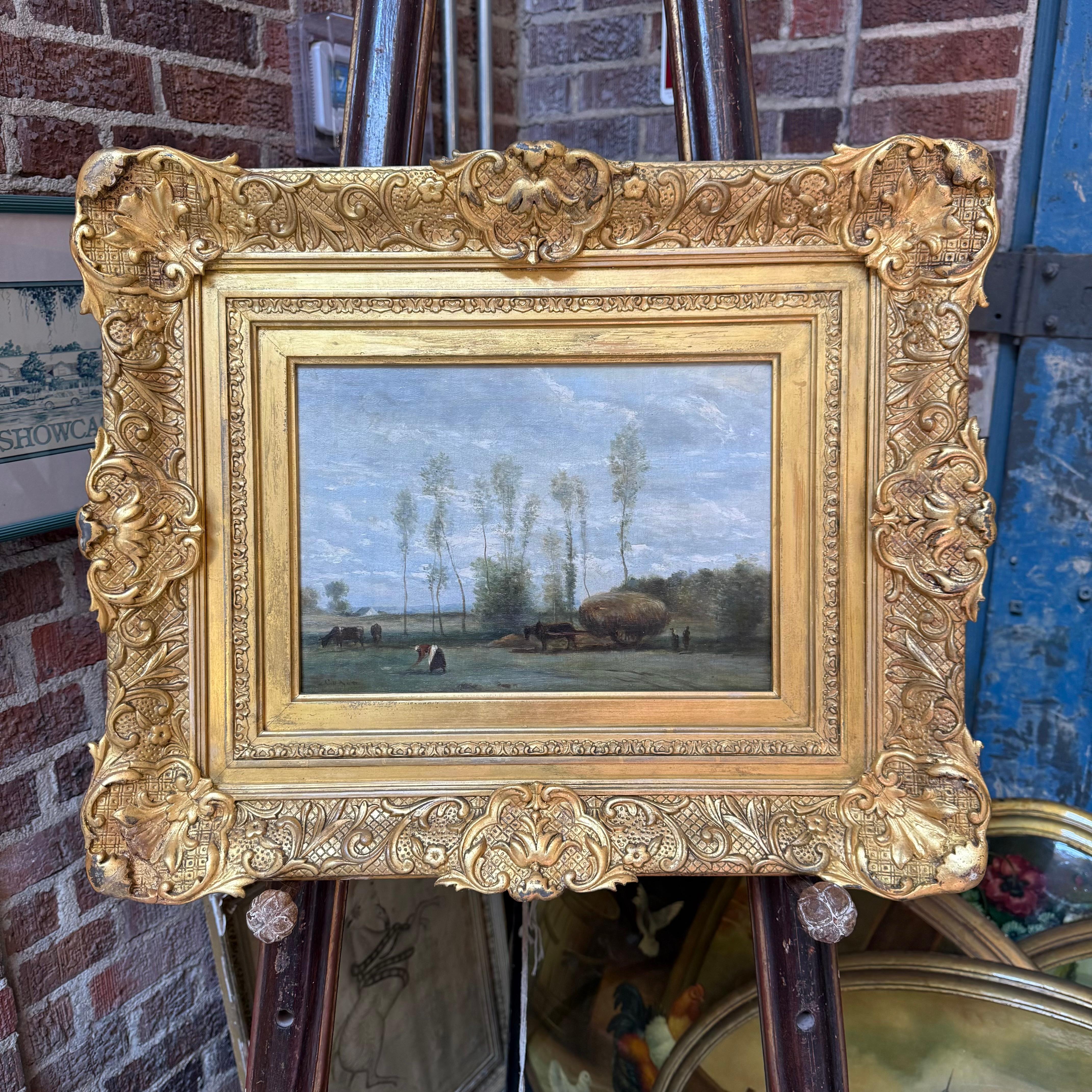 Jean-Baptiste-Camille Corot (Französisch, 1796-1875) - Landschaft mit Figuren und Katze im Angebot 4