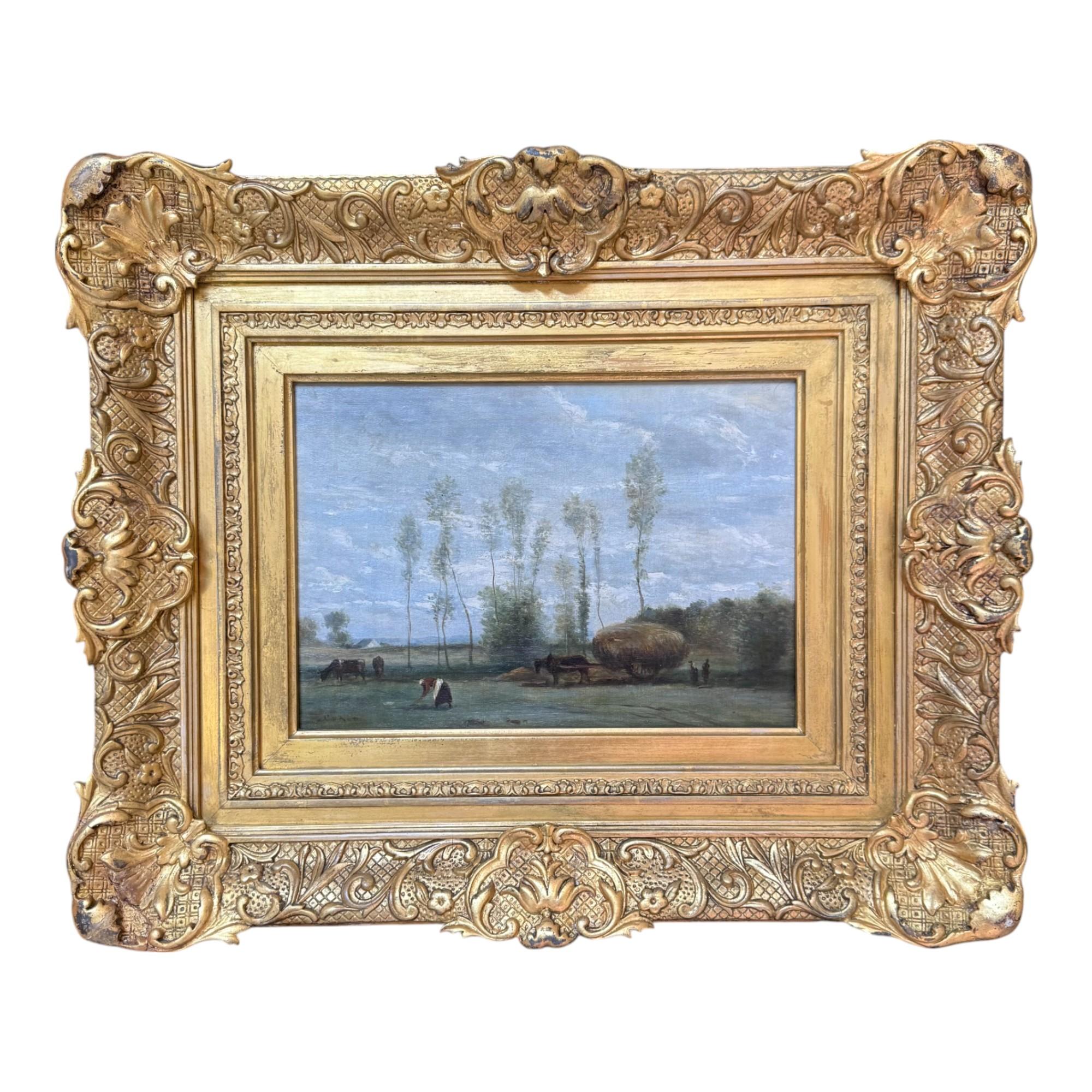 Jean-Baptiste-Camille Corot (Französisch, 1796-1875) - Landschaft mit Figuren und Katze im Angebot 5