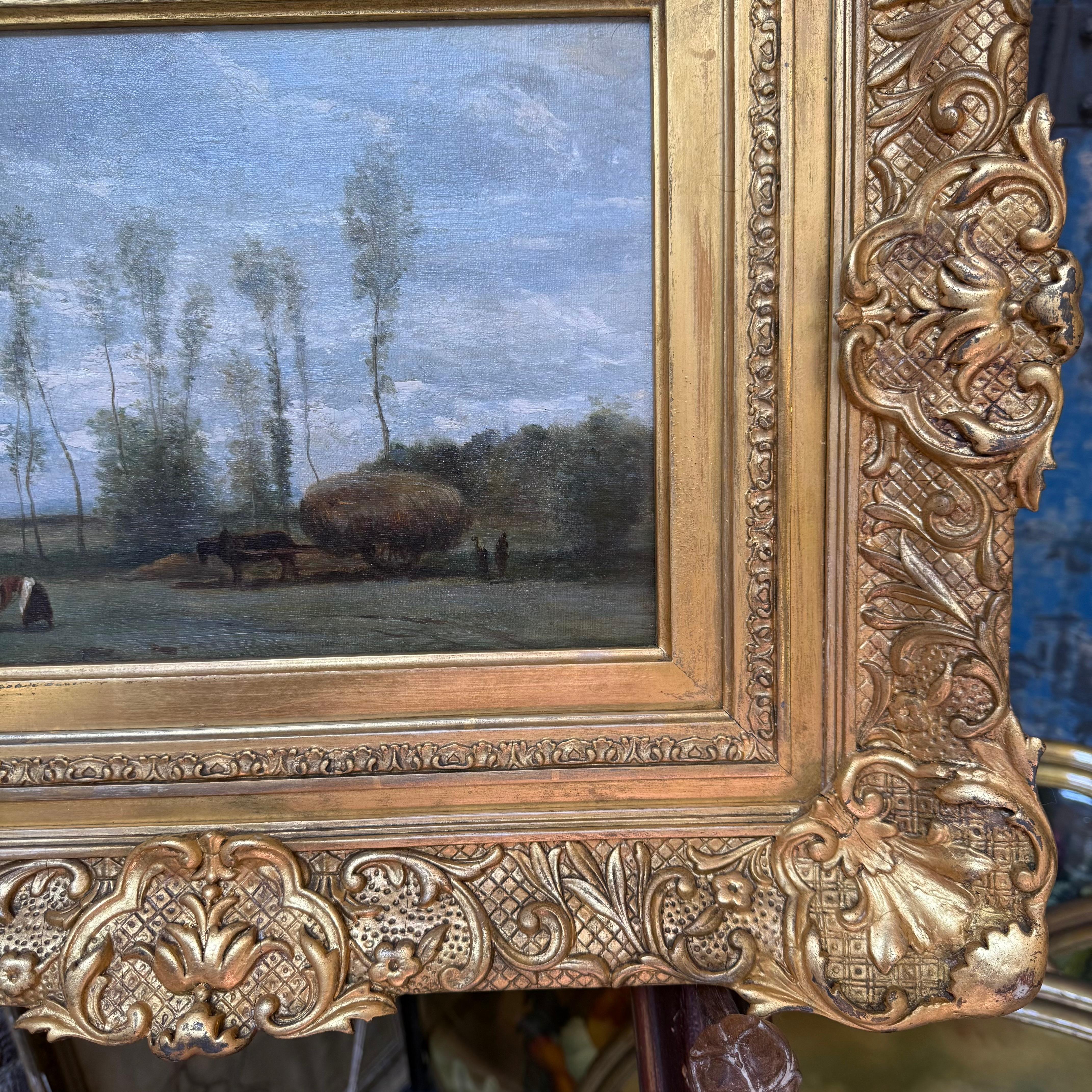 Jean-Baptiste-Camille Corot (Französisch, 1796-1875) - Landschaft mit Figuren und Katze im Angebot 8