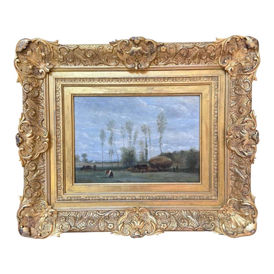 Jean-Baptiste-Camille Corot (French, 1796–1875) – Landscape with Figures and Cat