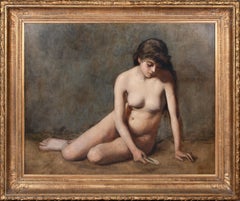 Mujer desnuda sujetando una concha marina, Siglo XIX 