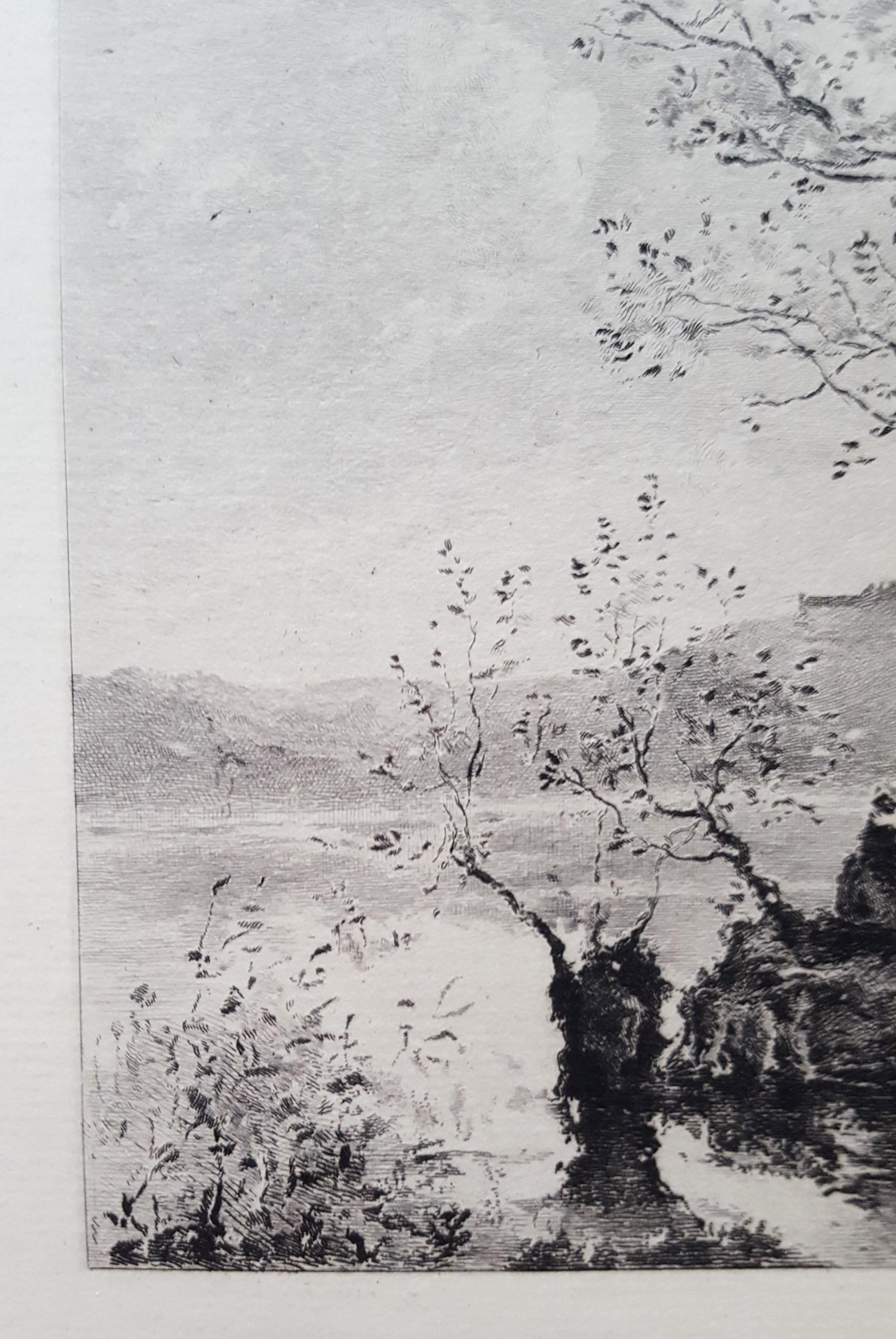 Garda Lake - Impressionist Print by Jean-Baptiste-Camille Corot