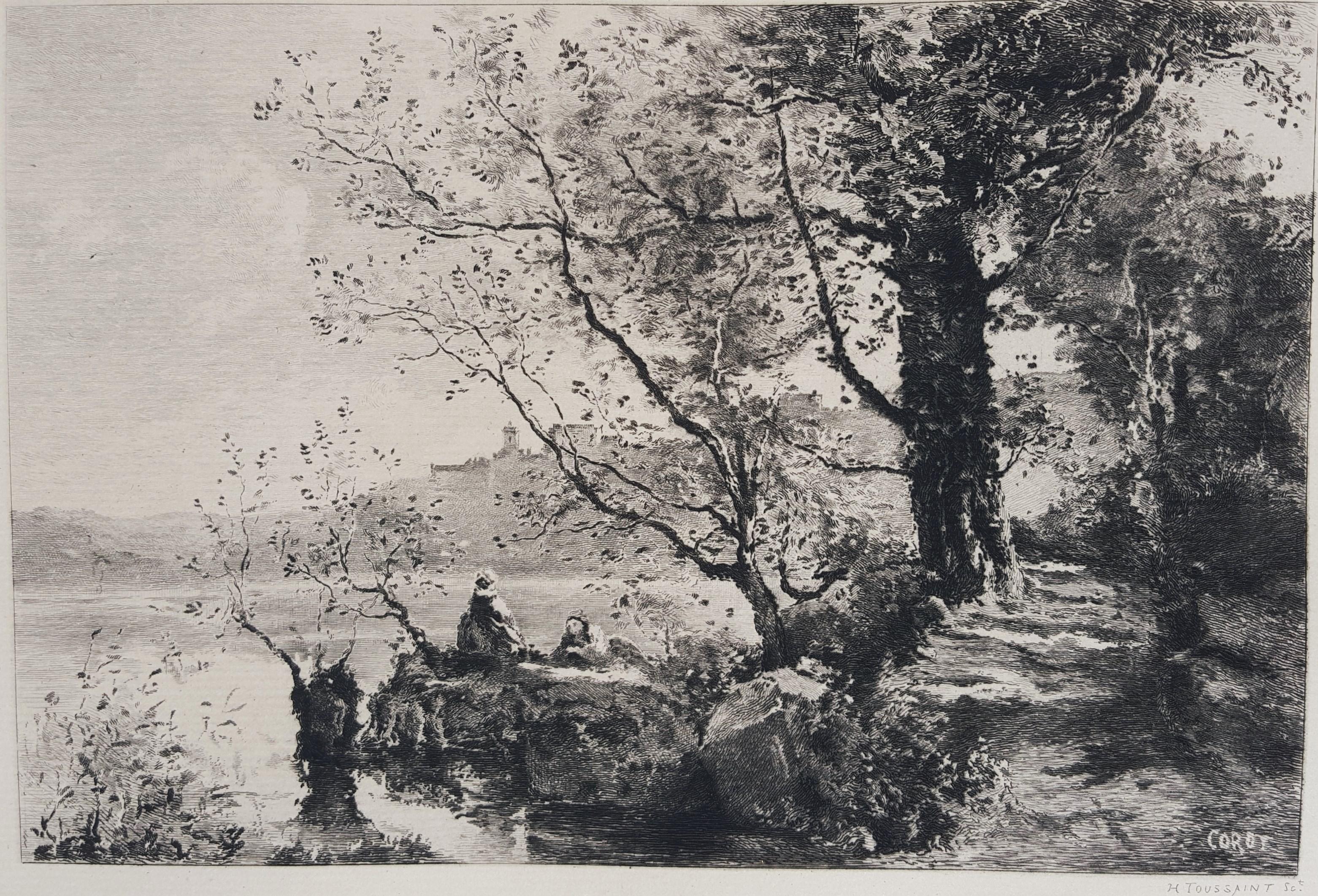 Jean-Baptiste-Camille Corot Landscape Print - Garda Lake