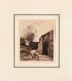 La Porte d'Arras - Etching by Camille Corot - 1870