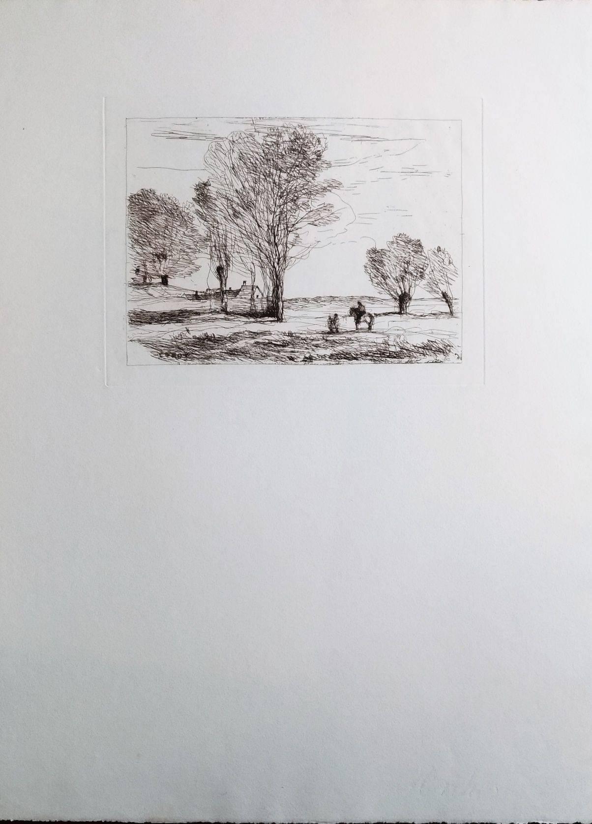 Landscape #3 - Print by Jean-Baptiste-Camille Corot