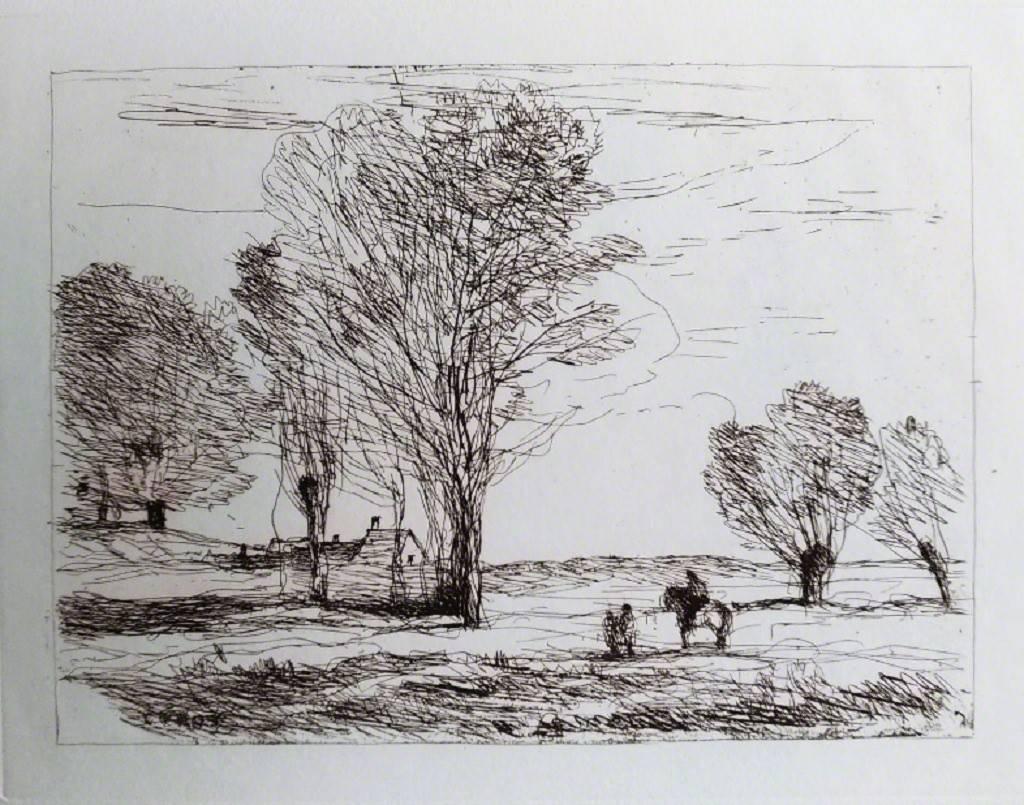 Jean-Baptiste-Camille Corot Landscape Print - Landscape #3