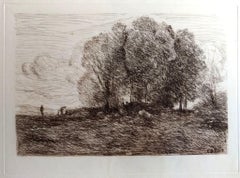 Landscape #4 -  Etching by Camille Corot - 1850s