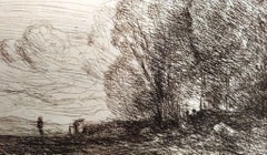 Landscape #4 -  Etching by Camille Corot - 1850s