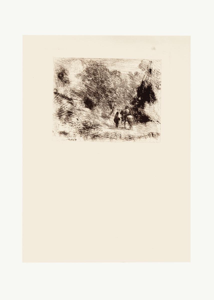 Jean-Baptiste-Camille Corot Figurative Print - Landscape - Original Etching by Camille Corot - 19th Century