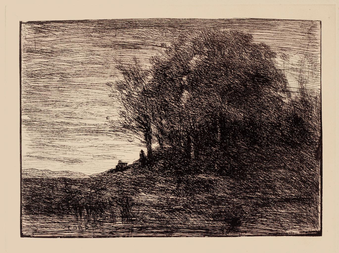 Jean-Baptiste-Camille Corot Landscape Print - Landscape - Original Etching on Paper by Camille Corot - 19th Century