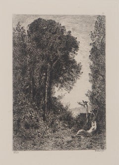Mythology : Diane Asleep - Original etching - Ed. Durand Ruel, 1973