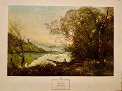 "El lago de Terni"  de Jean Baptiste Camille Corot; litografía