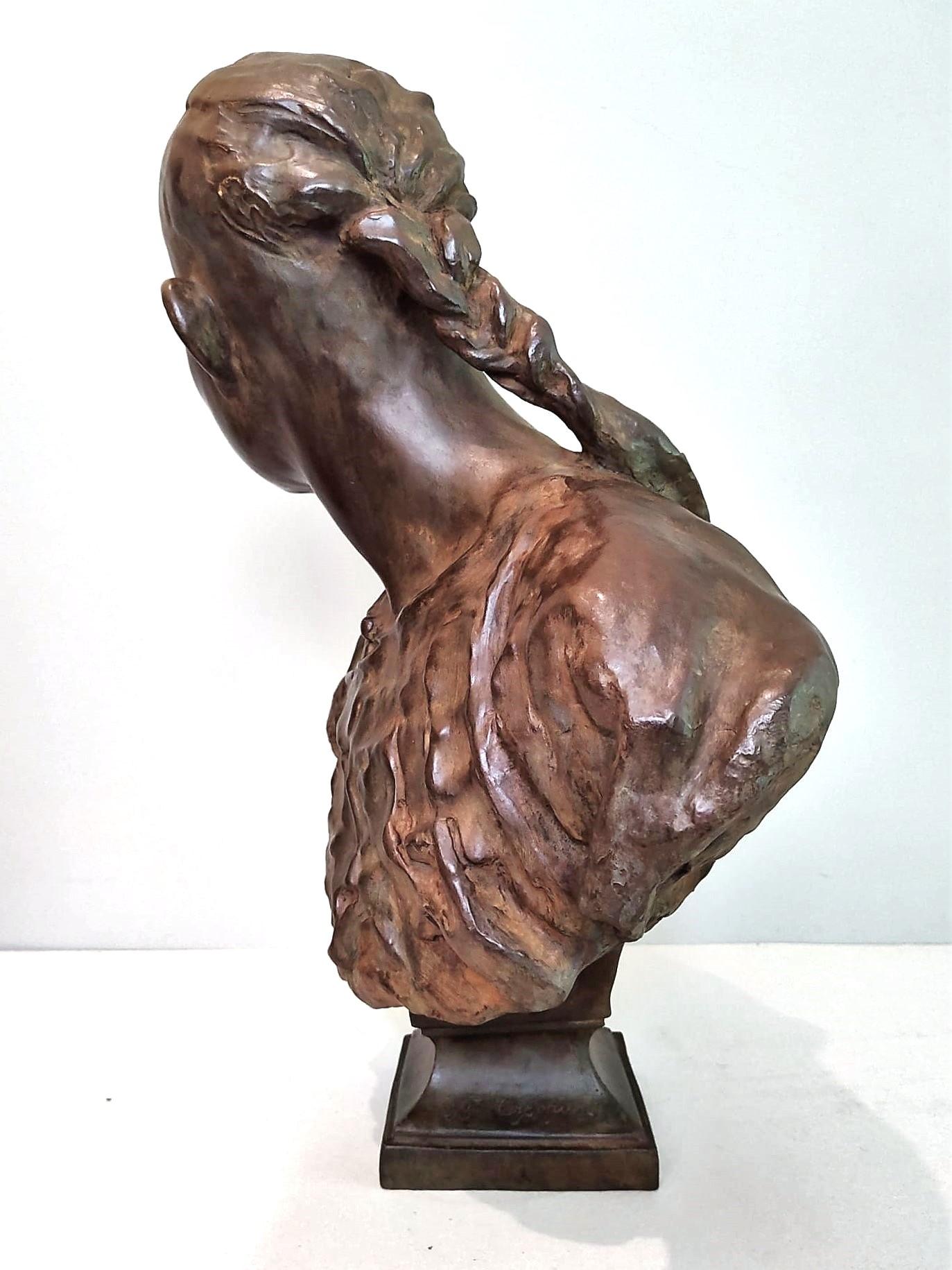 Carpeaux etnic bronze : Le chinois (1868). N1 (scetch) Observatory fountain For Sale 2