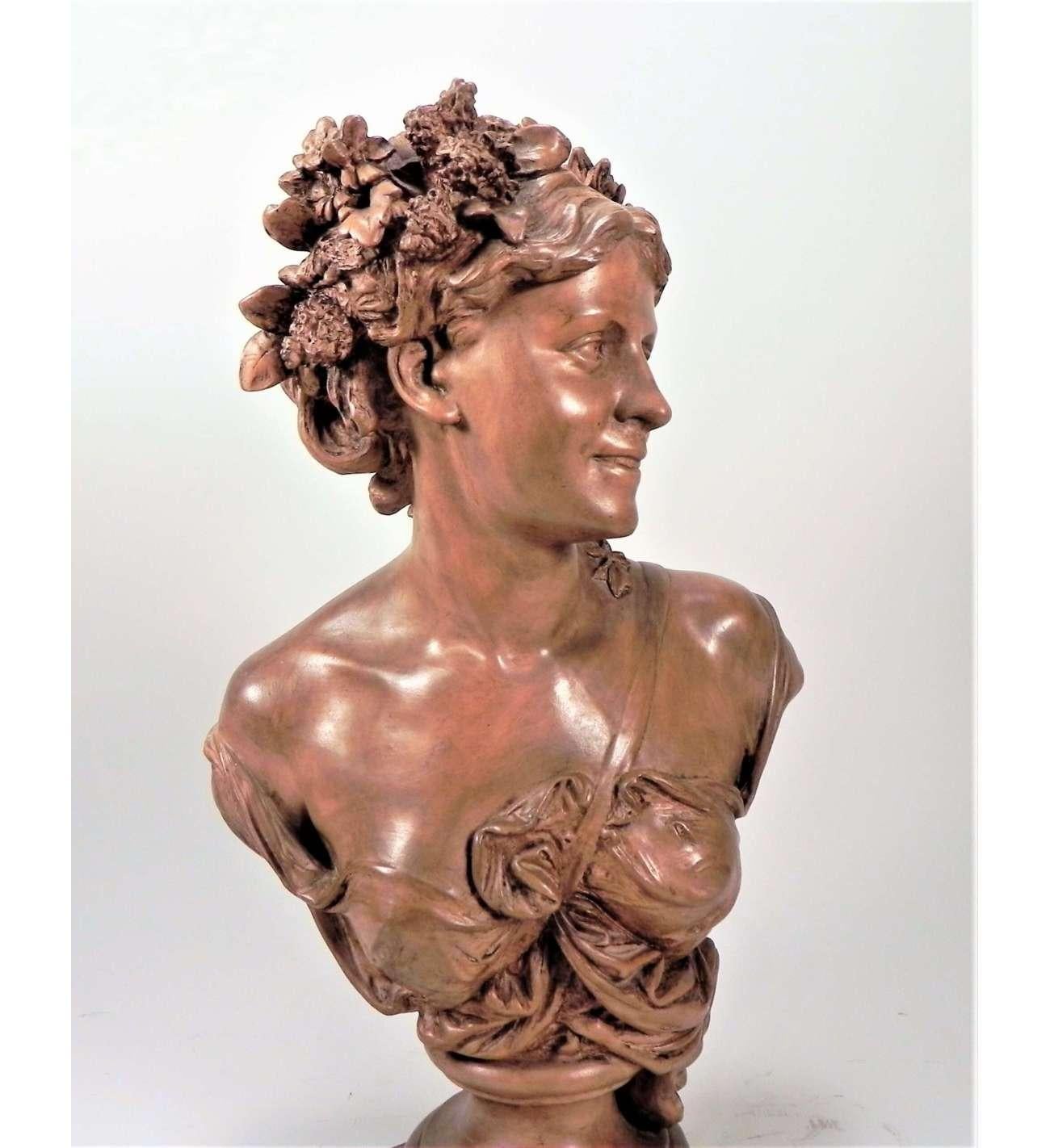 Carpeaux Jean-Baptiste (1827-1875)+ Terracota Colada, Francine - Figurative Sculpture Marrón de Jean-Baptiste Carpeaux