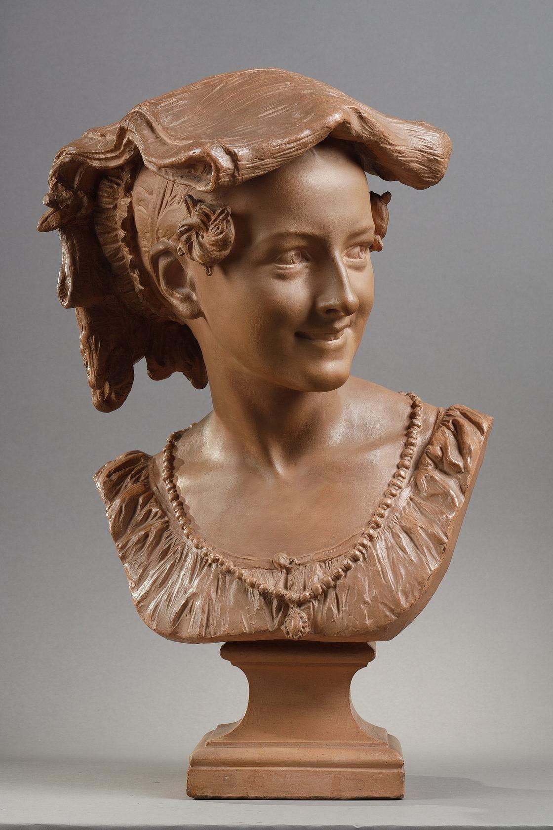 Jean-Baptiste Carpeaux (1827-1875) Figurative Sculpture - La Rieuse napolitaine