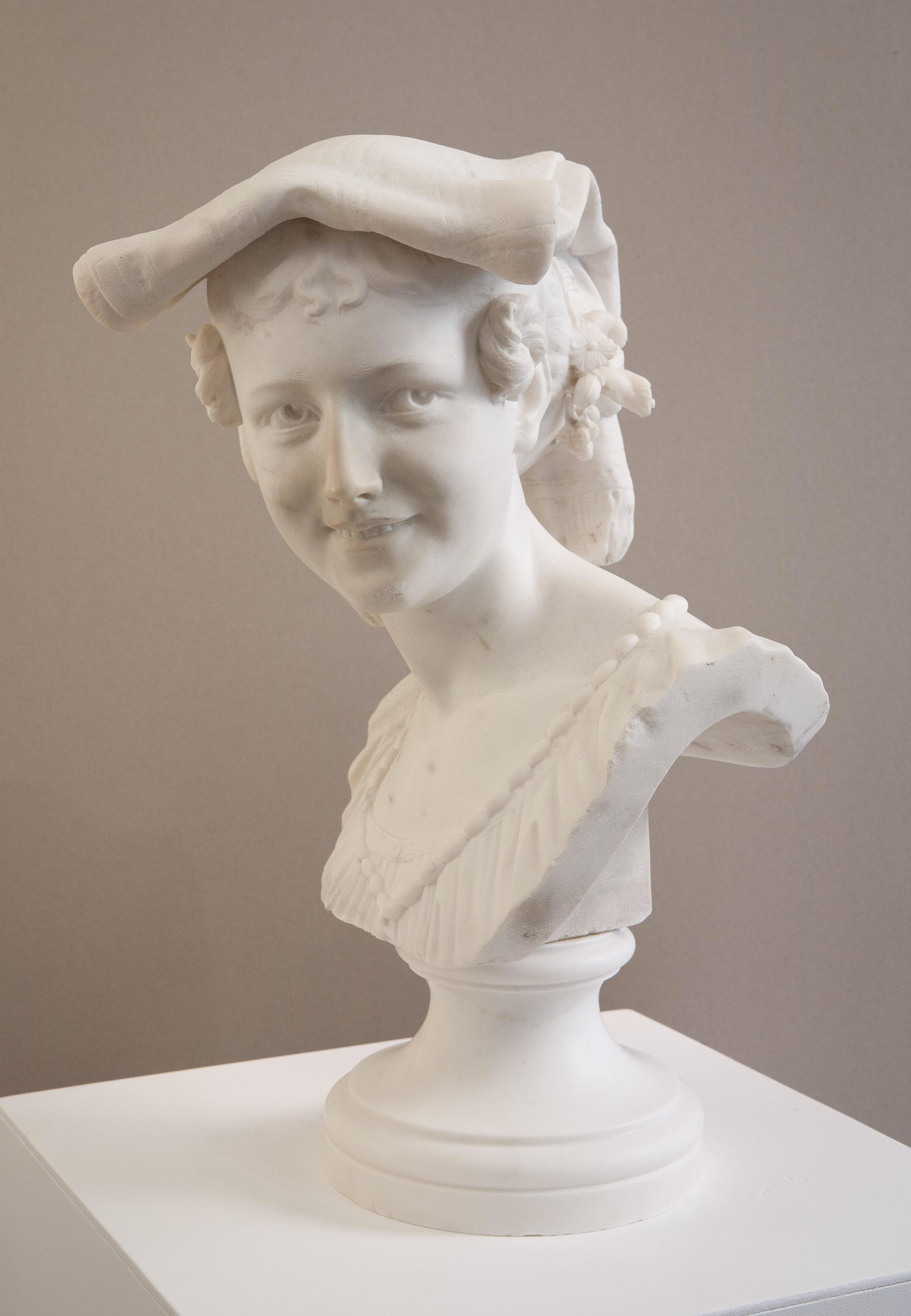 Le Rieuse napolitain - Gray Figurative Sculpture by Jean-Baptiste Carpeaux (1827-1875)