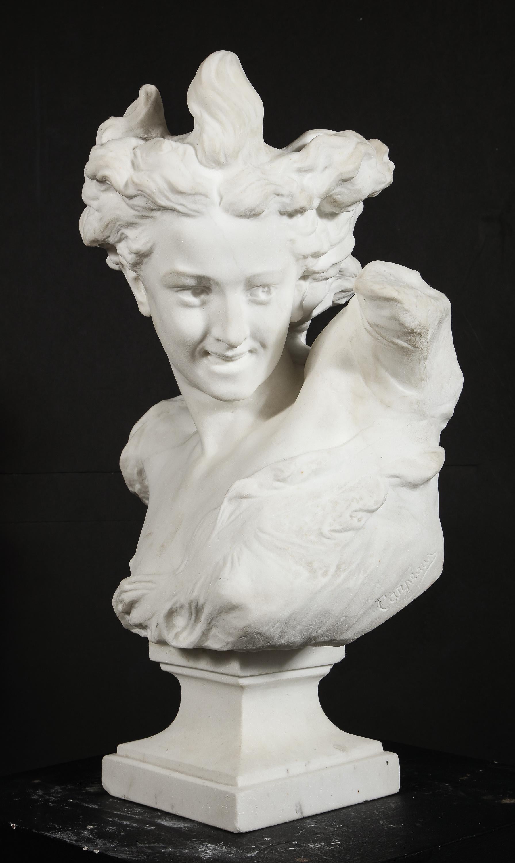 19th Century Jean-Baptiste Carpeaux Marble Bust of 