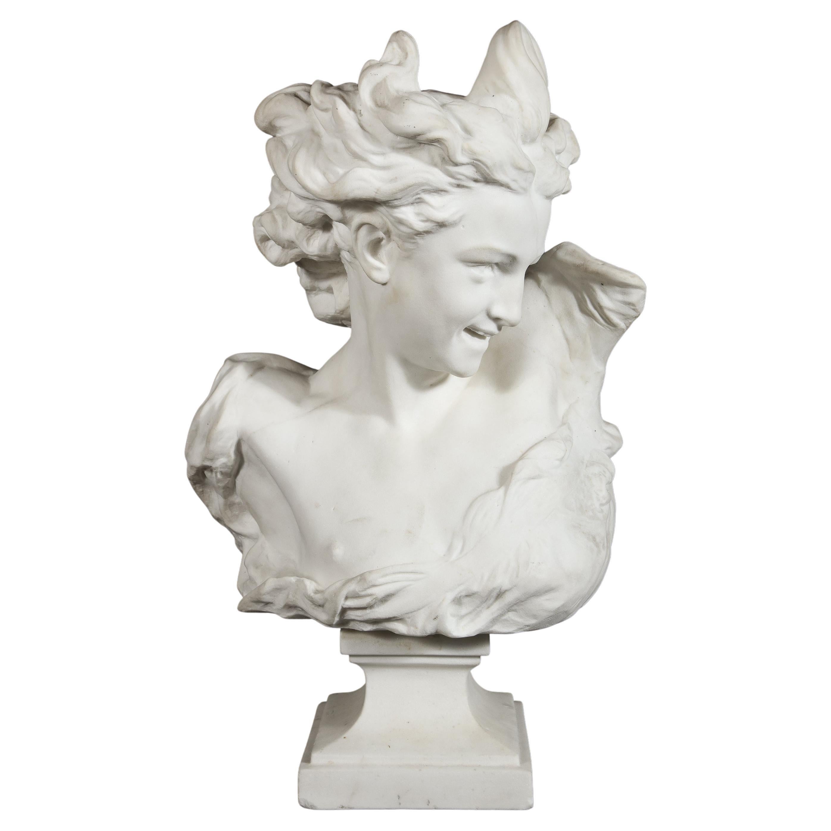 Jean-Baptiste Carpeaux Marble Bust of "Genie De La Danse"