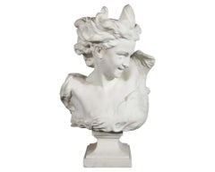 Jean-Baptiste Carpeaux (francés, 1827-1875) Busto de mármol del "Genio de la danza"