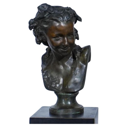 Antique French Patinated Bronze Sculpture of a Young Fisher Boy by ...